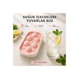 kitchen soft 6’lı Silikon Top Buz Kalıbı – Yuvarlak Küre Buzluk, Buz Yapma Kalıbı 13x8x3 cm