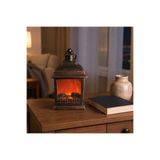 kitchen soft Vintage Fener Görünümlü LED Alev Efektli Dekoratif Şömine Lambası 26 cm – 3 AA Pilli ve USB Kablolu