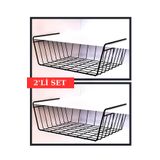 Kitchen Store 2 Adet Dolap Içi Kanguru Raf Çelik Sepet Askılı Raf Düzenleyici Sepet Raf Altı Sepet