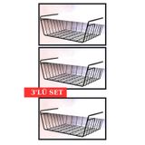Kitchen Store 3 Adet Dolap Içi Kanguru Raf Çelik Sepet Askılı Raf Düzenleyici Sepet Raf Altı Sepet