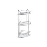 Kitchen Store Banyo Köşeliği Şampuanlık Paslanmaz metalik gri 3 Katlı Köşelik Banyo Rafı
