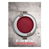 kitchen trend 51 Cm Kırmızı 37 Cm Beyaz 2 Li Metal Yuvarlak Tepsi Sunum Tepsisi Çay Kahve Tepsisi