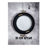 kitchen trend 51 Cm Siyah 37 Cm Beyaz 2 Li Metal Yuvarlak Tepsi Sunum Tepsisi Çay Kahve Tepsisi