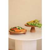 kitchen trend Justwood 2 Li Risus&lucca Top Ayaklı 29 Cm Ve 29 Ahşap Yuvarlak Pasta Sunum Servis Tabağı Seti