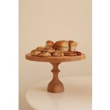 kitchen trend Justwood Mummy 29 Cm Ahşap Ayaklı Yuvarlak Pasta Sunum Servis Tabağı