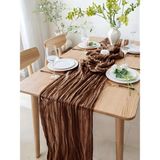 Kitchen Vogue Bohem Dekoratif Runner Masa Örtüsü | Düğün, Parti, Söz, Nişan, Özel Gün Dekorasyonu Sofra Süslemesi - Acı Kahve - 90 x 300 cm