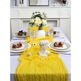 Kitchen Vogue Bohem Dekoratif Runner Masa Örtüsü | Düğün, Parti, Söz, Nişan, Özel Gün Dekorasyonu Sofra Süslemesi - Hardal Sarısı - 90 x 180 cm