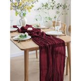 Kitchen Vogue Bohem Dekoratif Runner Masa Örtüsü | Düğün, Parti, Söz, Nişan, Özel Gün Dekorasyonu Sofra Süslemesi - Şarap Kırmızısı - 90 x 300 cm