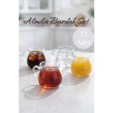 Kitchen Way 12’li 200 ML Borosilikat Kulplu Cam Almila Bardak Seti Isıya Dayanıklı Şeffaf KW-731
