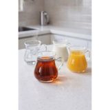 Kitchen Way 4’lü 200 ML Borosilikat Kulplu Cam Katre Bardak Seti Isıya Dayanıklı Şeffaf KW-732