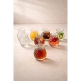 Kitchen Way 8’li 200 ML Borosilikat Desenli Cam Bardak Seti Isıya Dayanıklı Şeffaf KW-722