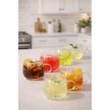 Kitchen Way Borosilikat 6’lı Cam Meşrubat Kupa 400ml Isıya Dayanıklı Şeffaf Cam Kupa Seti KW-1045