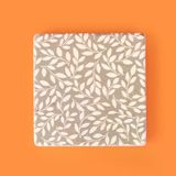 Kitchen Yapraklar Taş Bardak Altlığı - Renkli - 10X10 Cm