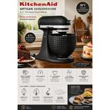 Kitchenaid Artisan Cast Iron Black 4,7 L 300 W Stand Mikser – 10 Kademeli Hız, Planet Mikser Sistemi, Seramik Kase, Tam Metal Gövde