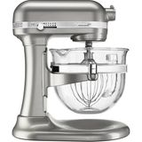 KitchenAid Mutfakaid KSM6521XSR Profesyonel 6500 Design Series Sugar Pearl Bowl-Lift Stand Mixer ile 6 Quart Glass Bowl - Siyah