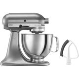 KitchenAid Mutfakaid Value Sche Artisan Serisi 5 Quart Tilt-Head Stand Mixer Dahil Flex Beater, KSM150FECU, Contour Silver - Siyah