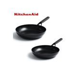 KitchenAid Siyah 24+28 cm Alüminyum 2'li Kızartma Tavası