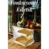 Kitchenboost Bambu 2 Katlı Meyvelik - Bambu Katlı Sunumluk Şeffaf