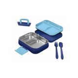 kitchenboost beslenme kabı çelik sefer tası - yemek termosu saklama kabı 1030ml.2 bölmeli kulplu