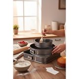 Kitchenboost Çınar 3 Lü Kelepçeli Kek Kalıbı - 3 Lü Kek Kalıbı Seti 24-26-28 Cm. - 24 x 26 x 28 cm