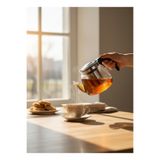 kitchenboost Krd süzgeçli cam demlik 900 ml. tea pot - çay makinası üst demliği