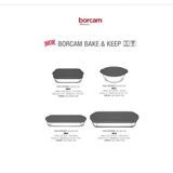 kitchenboost Paşabahçe kapaklı borcam fırın tepsisi ve tenceresi seti 4 parça borcam saklama kabı gri