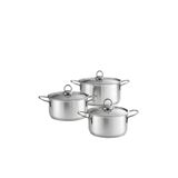 kitchendore Üçlü Midi Tencere Seti 304 Yüksek Kaliteli Çelik Mini Tencere Seti 12 - 14 - 16 cm