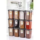 KitchenLife Süper Set Büyük Boy Erzak Saklama Kabı Seti 12 Adet 1200 ML Çok Renkli