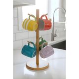 Kitchera Home Modern Tezgah Üstü Kupa Bardak Fincan Askısı Standı Bambu Şık Mutfak Düzenleyici Organizer