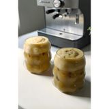 Kitchera Home Üzüm Desenli Borosilikat Cam Bardak 350 ml Isıya Dayanıklı Şık Sunum Su Kahve Servis Bardağı 3 Adet