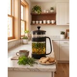Kitcheva French Press Modern Tasarım Siyah French Press,filtre Kahve - Kahve ve Bitki Çayı Demleme Ekipmanı - 400 ml Paslanmaz
