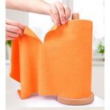 KitchLife Mikrofiber Temizleme Bezi Rulo - Yırtılabilir Havlular, Yeniden Kullanılabilir Yıkanabilir Paçavra, 20 Yaprak, Mutfak Arabası Kurutma Yemekleri için (Turuncu)