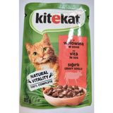 Kitekat SIĞIRLI GRAVY SOSLU KEDİ YAŞ MAMA 85 GR. 28 ADET