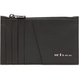 Kiton Siyah Metal Logolu Erkek Deri Kartlık - Standart