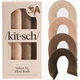Kitsch Xl Kadife Isısız Saç Bukle Çubuğu 4'lü Set - Kahverengi
