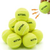 KITTAIL Köpekler için 12 Adet Gıcırtılı Tenis Topları - 6,6 cm İnteraktif Köpek Oyuncakları - Güvenli, Dayanıklı, Küçük Orta Büyük Köpekler Eğitimi Oynama için, 1 Yeniden Kullanılabilir Taşıma Çantası ile