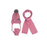Kitti 1-3 Yaş Kız Bebek & Çocuk Cute Friends Model- İçten Polarlı Atkı Bere Eldiven 3'Lü Set