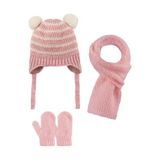 Kitti 2515001 Kız Bebek 0-18 Ay Atkı-Bere-Eldiven 3'lü Set - Açık Pembe