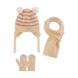 Kitti 2515001 Kız Bebek 0-18 Ay Atkı-Bere-Eldiven 3'lü Set - Bej
