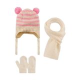 Kitti 2515001 Kız Bebek 0-18 Ay Atkı-Bere-Eldiven 3'lü Set - Krem
