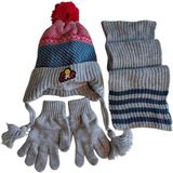 Kitti 4-8 Yaş Erkek Çocuk Atkı Bere Eldiven Içi Polarlı 3'lü Takım 24170-11 - Standart - Gri