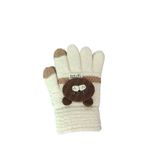 Kitti Spteks 3-6 Yaş Erkek Çocuk Krem Renk Ayıcık Figürlü Kışlık Örme Eldiven K252221