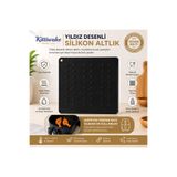 Kittiwake Home Life 1 Adet Siyah Silikon Nihale 16X16 cm – Sıcak Tencere Tava Altlığı Masa Tezgâh Koruyucu KHL20008