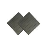 Kittiwake Home Life 2 Adet 16X16 cm Gri Yıldız Desenli Silikon Tencere Altlığı, Isıya Dayanıklı Kaymaz Nihale, Airfryer Pişirme Matı, Çok Amaçlı Silikon Mutfak Altlığı