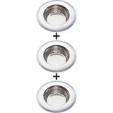 Kittiwake Home Life 3 Adet - 11.5 cm Büyük Boy Paslanmaz Çelik Lavabo Süzgeci - Evye Süzgeci 11.5 cm
