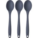 Kittiwake Home Life Antrasit Silikon Kaşık Seti 3’lü – Yanmaz Yapışmaz Mutfak Servis Kaşığı