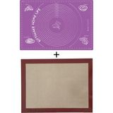 Kittiwake Home Life Mor Silikon Hamur Açma Matı 45X65 cm + Isıya Dayanıklı Pişirme Altlığı 30X40 cm
