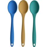 Kittiwake Home Life Renkli Silikon Mutfak Kaşığı Seti 3’lü – 27 cm Isıya Dayanıklı Servis ve Karıştırma Kaşığı (Mavi Sarı Yeşil)