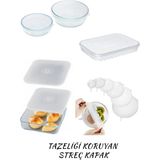 Kittiwake Home Life Silikon Kare-Yuvarlak-Dikdörtgen Borcam Kapakları ve 6'lı Esnek Silikon Kapak