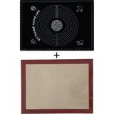 Kittiwake Home Life Siyah Silikon Hamur Açma Matı 45X65 cm + Isıya Dayanıklı Pişirme Altlığı 30X40 cm